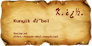 Kunyik Ábel névjegykártya